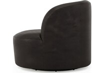 elle black leather accent chair   