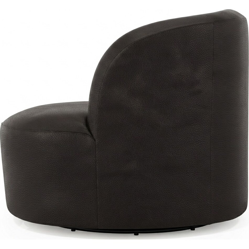 elle black leather accent chair   