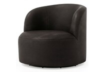 elle black leather accent chair   