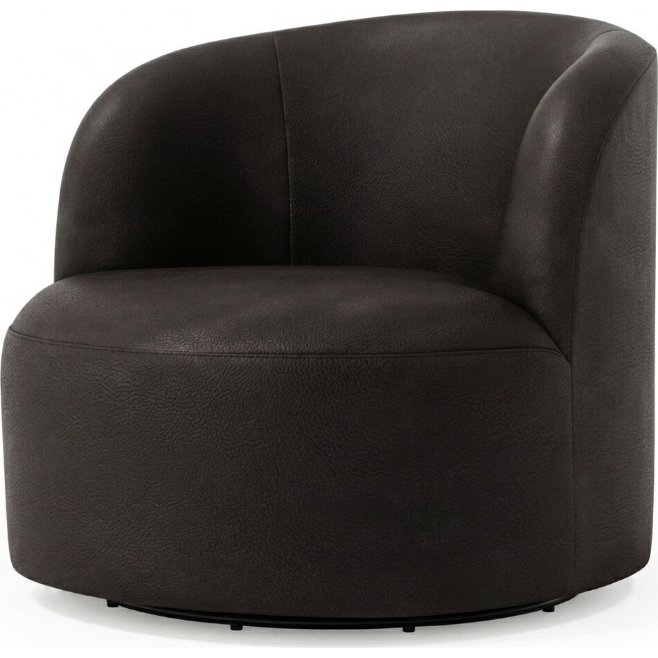 elle black leather accent chair   