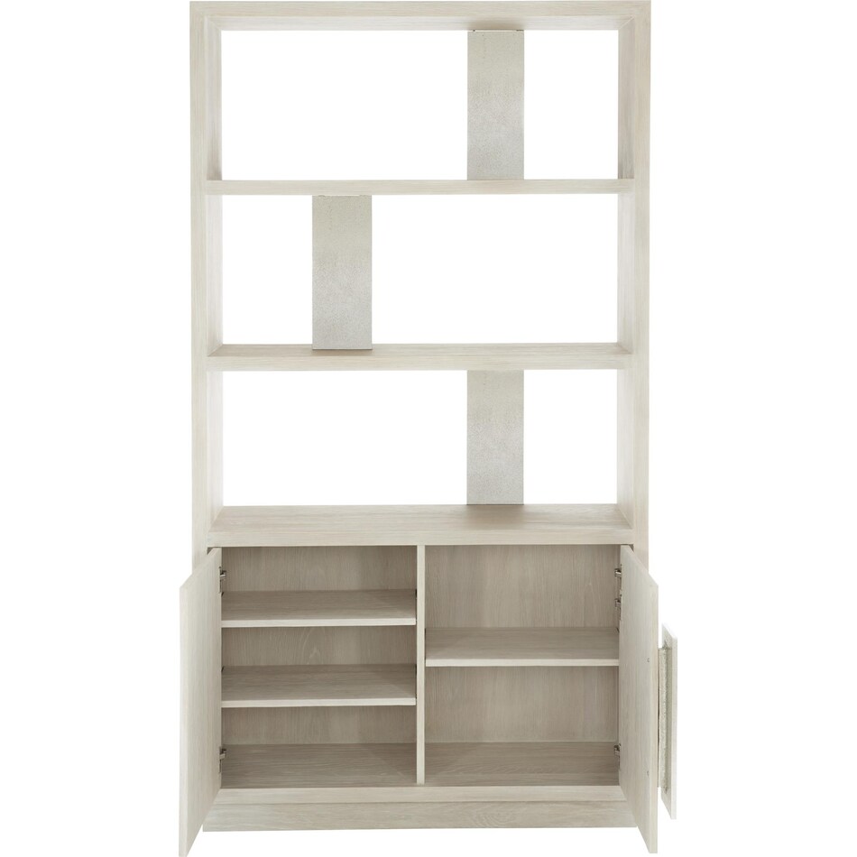 ellis jicama   shiny nickel accent bookcase   
