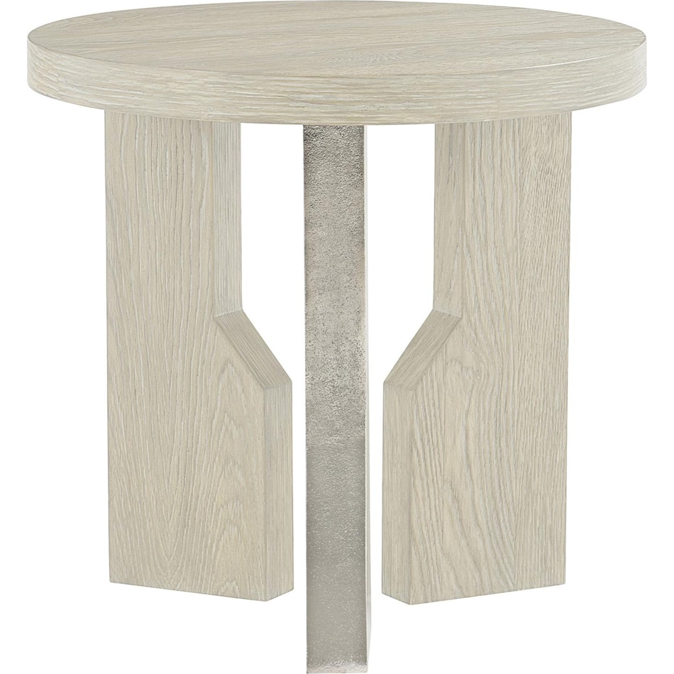 ellis jicama   shiny nickel end table   