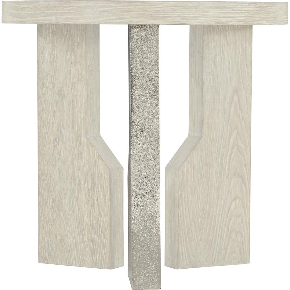 ellis jicama   shiny nickel end table   