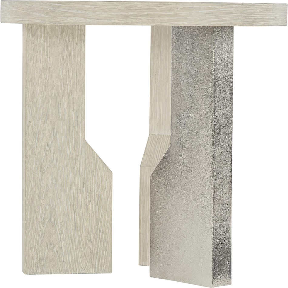 ellis jicama   shiny nickel end table   