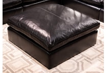 emilia black leather ottoman   