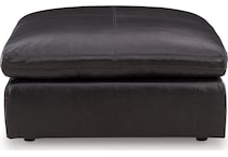 emilia black leather ottoman   