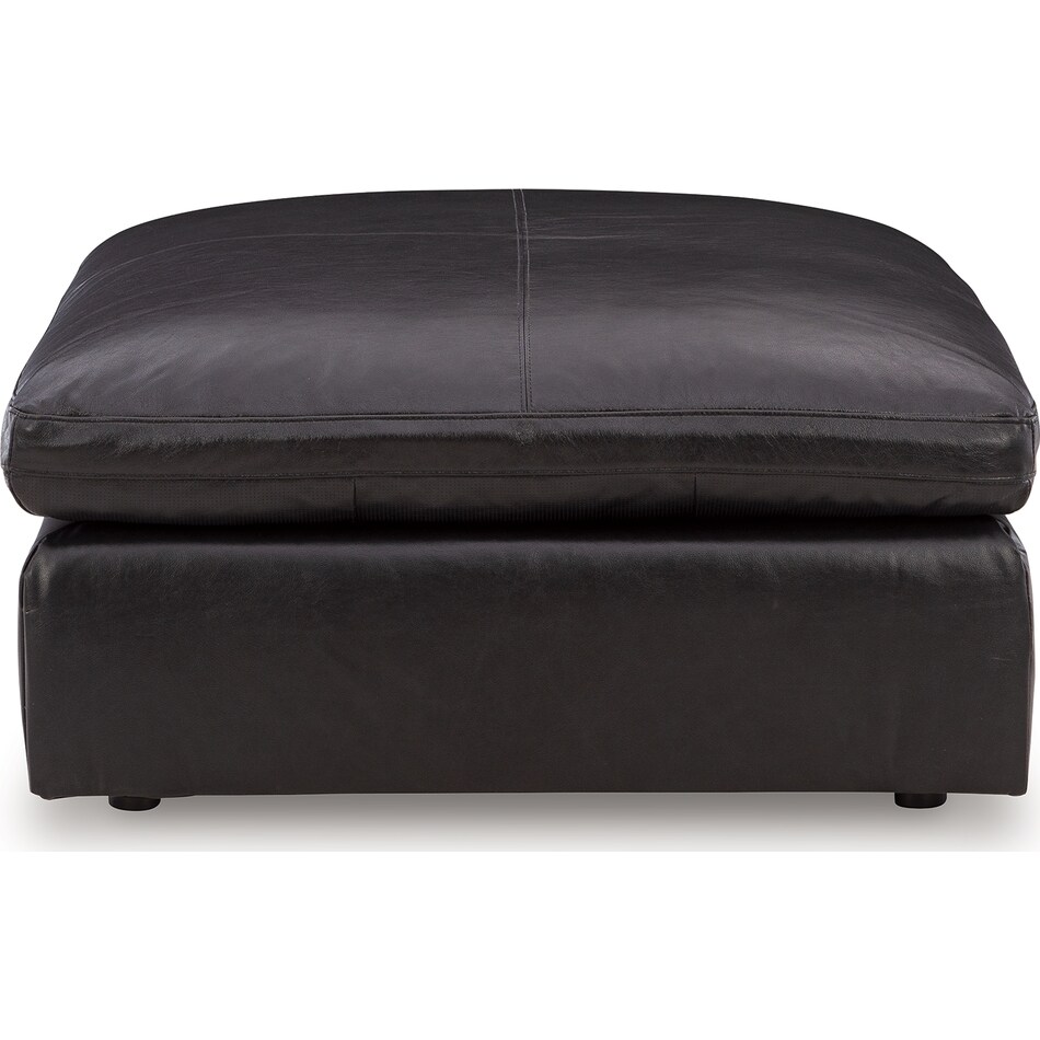 emilia black leather ottoman   