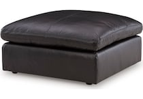 emilia black leather ottoman   