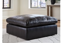 emilia black leather ottoman   