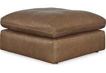 emilia caramel leather cocktail ottoman   