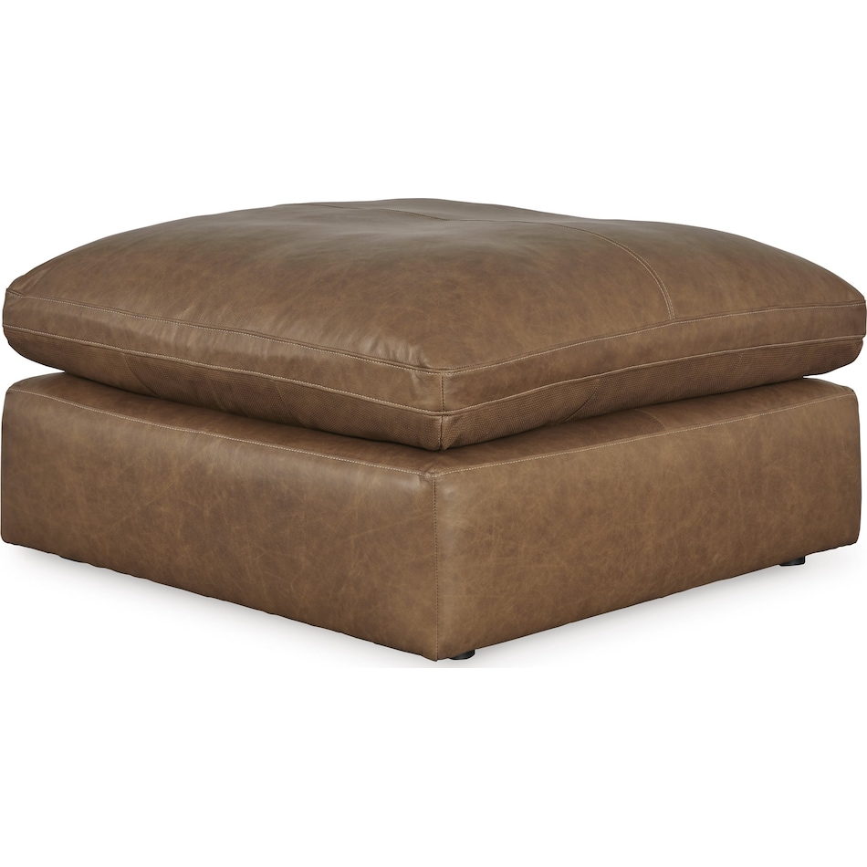 emilia caramel leather cocktail ottoman   