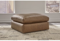 emilia caramel leather cocktail ottoman   
