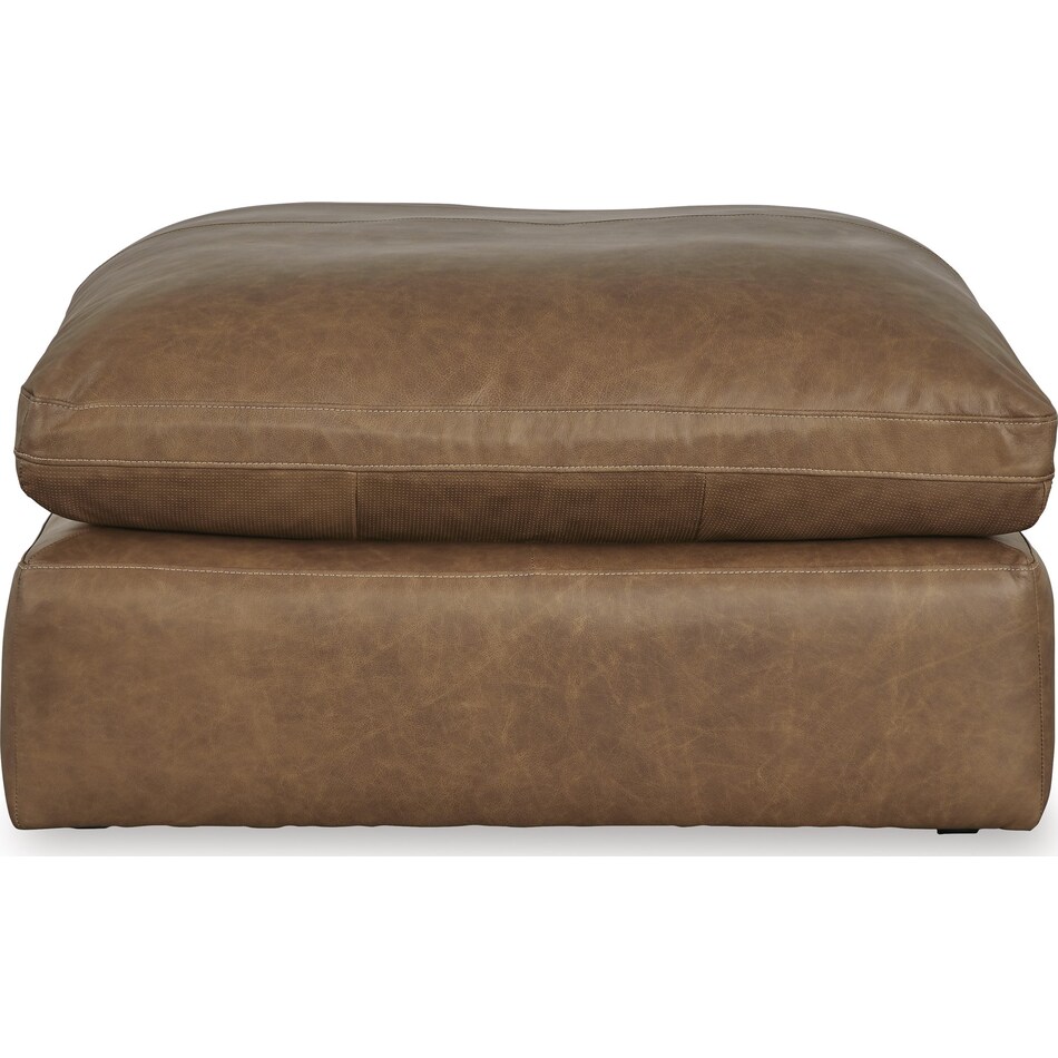 emilia caramel leather cocktail ottoman   