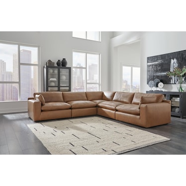 EMILIA 5-PIECE LEATHER SECTIONAL