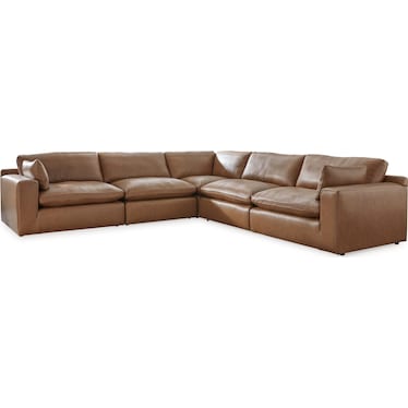 EMILIA 5-PC LEATHER SECTIONAL