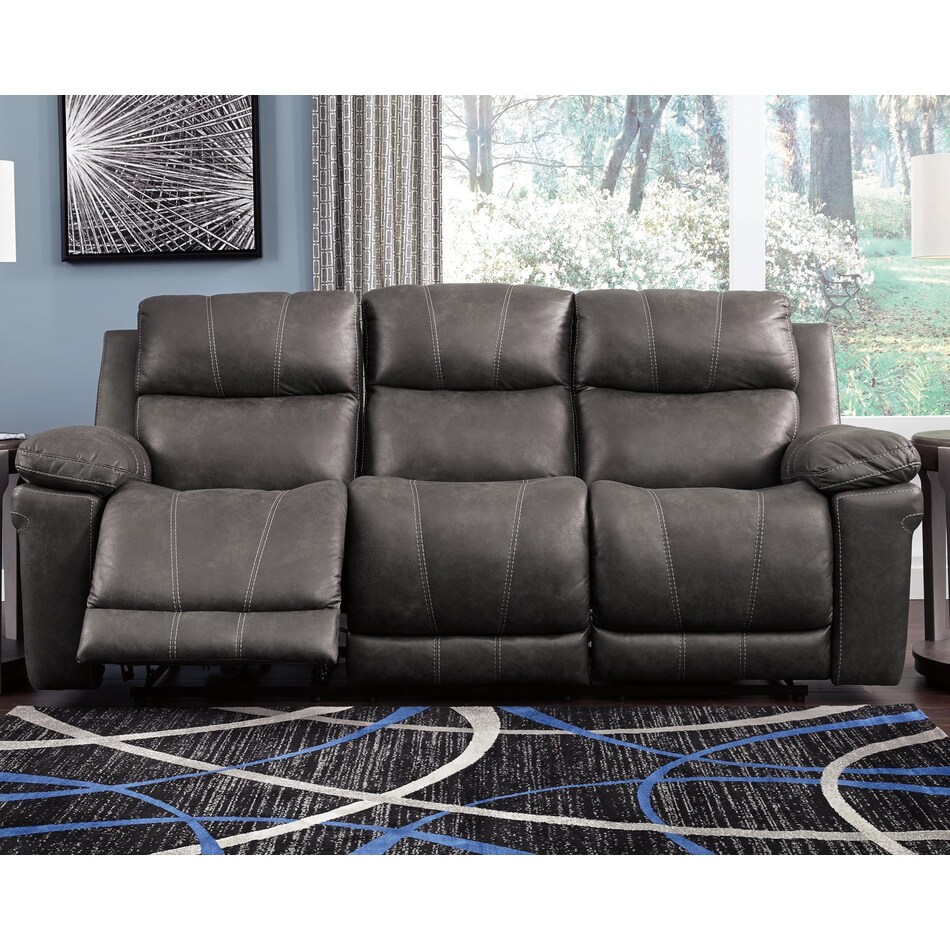erlangen grey power reclining sofa   