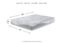 essentials inch memory foam dimension schematic   