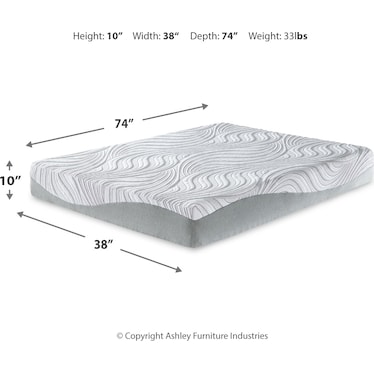 ASHLEY SLEEP ESSENTIALS 10" MEMORY FOAM MATTRESS