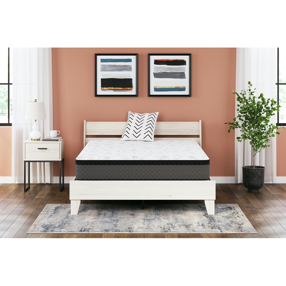 essentials inch hybrid white mattress queen   