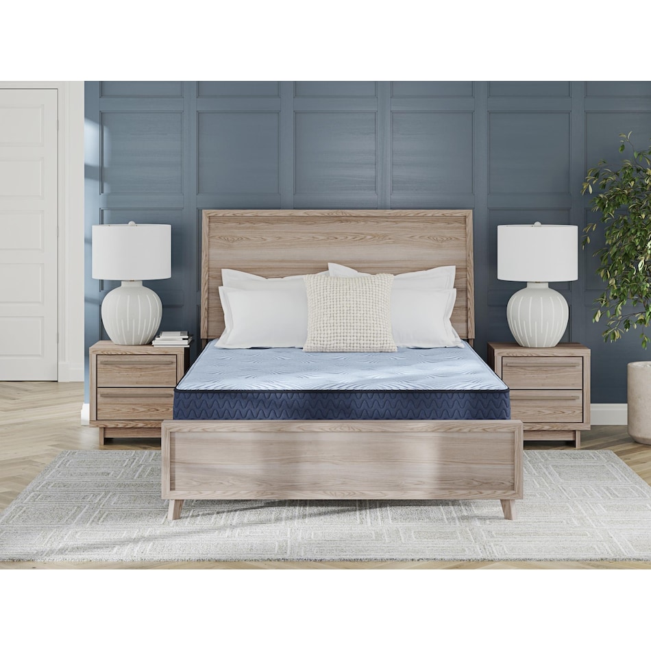 essentials  inch hybrid blue mattress queen   