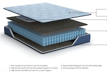 essentials  inch hybrid blue mattress queen   