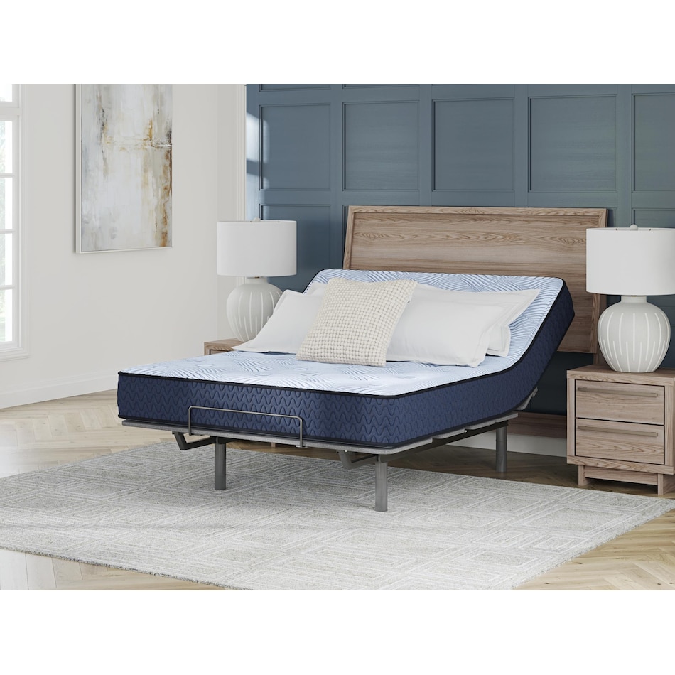 essentials  inch hybrid blue mattress queen   