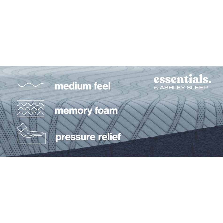 essentials  inch memory foam blue mattress twin   