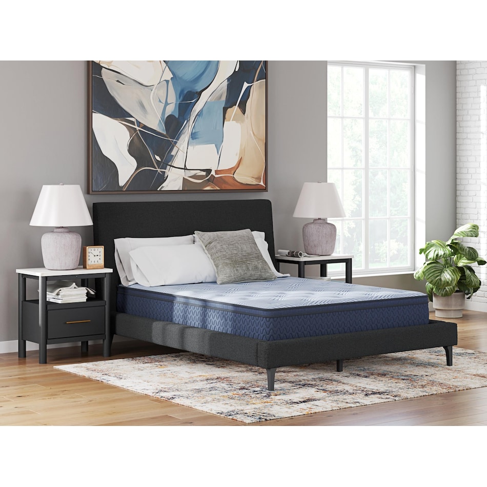 essentials  inch hybrid blue mattress full   