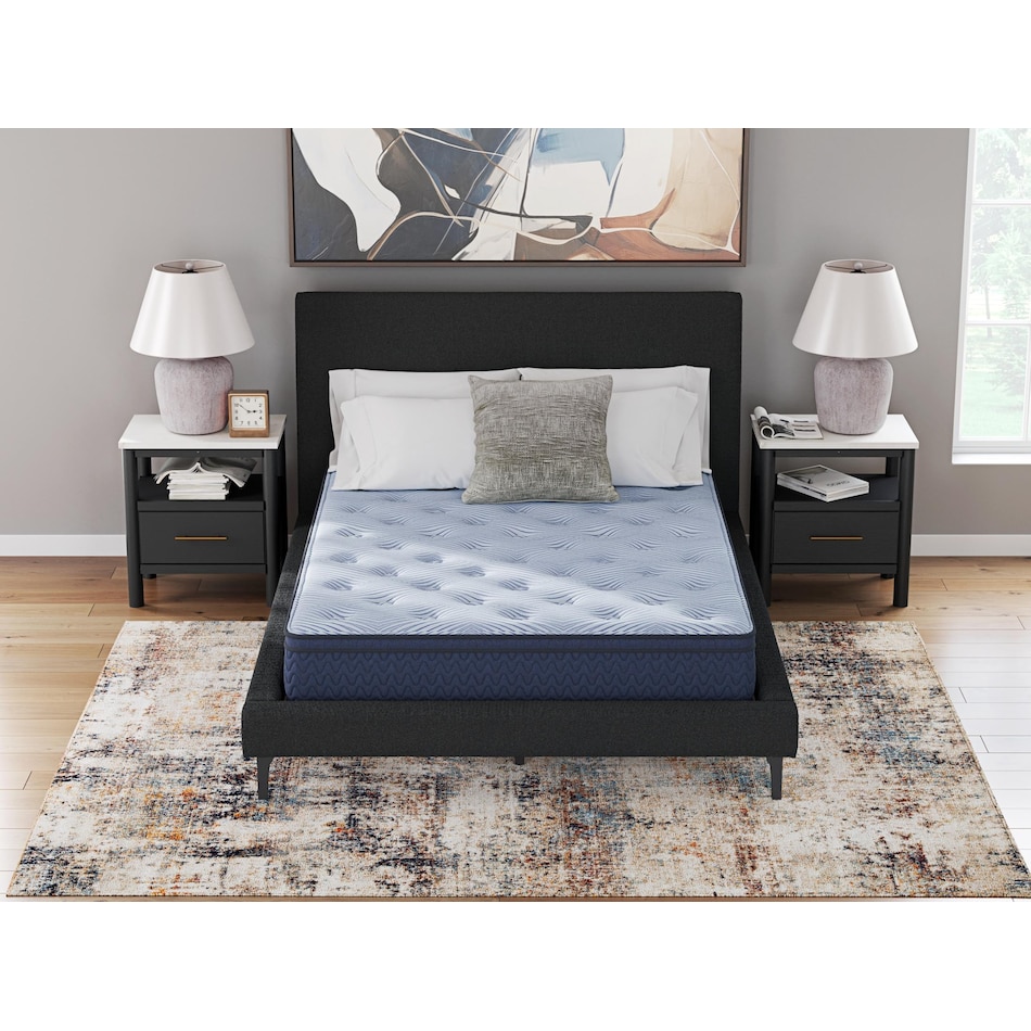 essentials  inch hybrid blue mattress king   