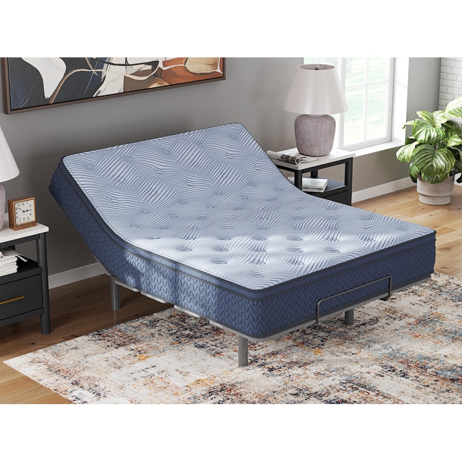 essentials  inch hybrid blue mattress king   