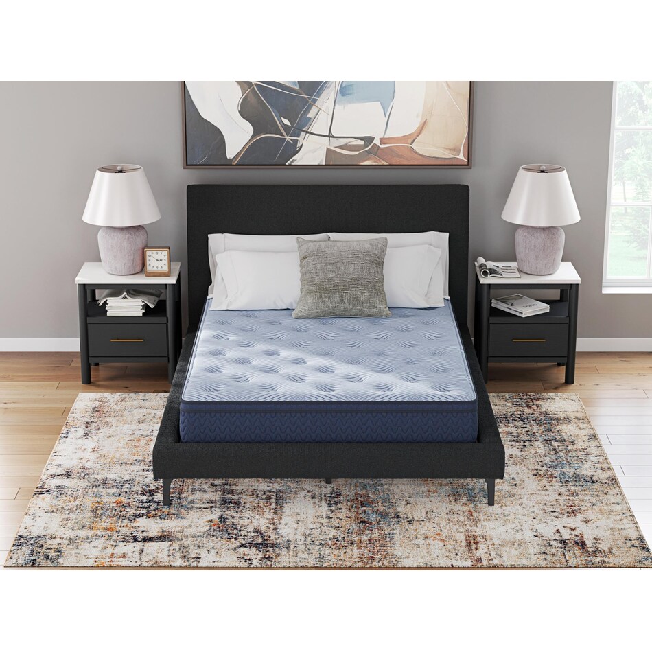 essentials  inch hybrid blue mattress queen   
