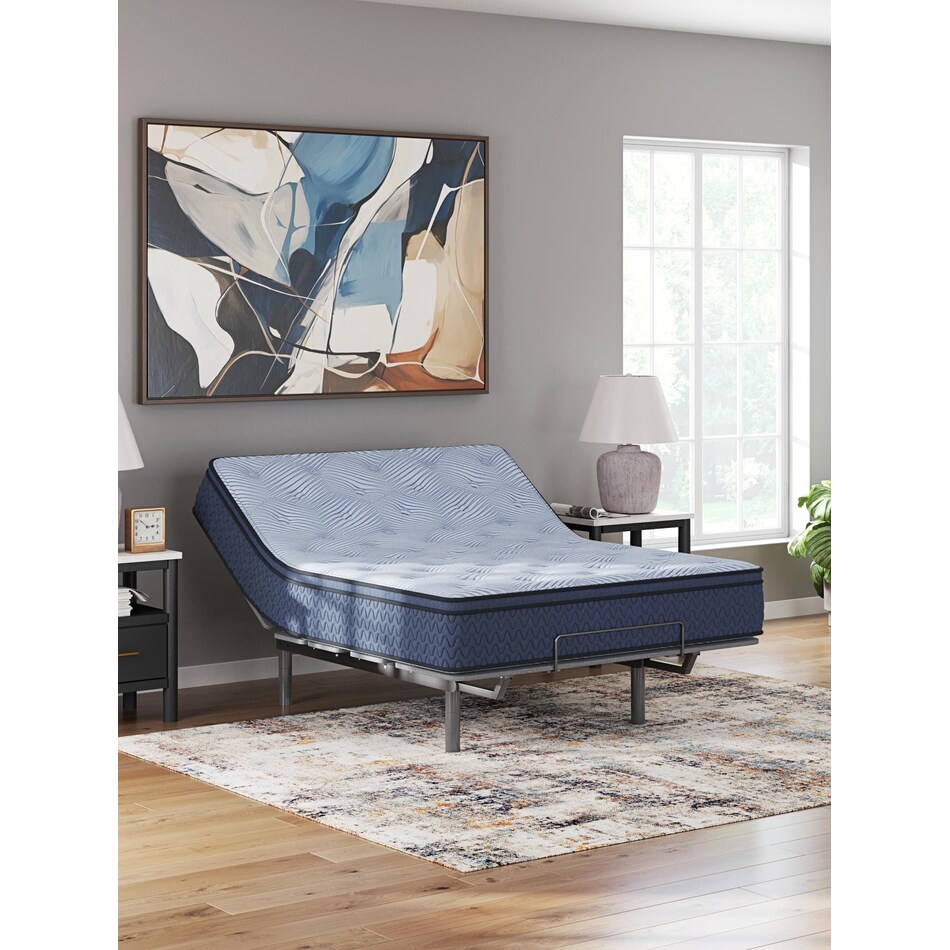 essentials  inch hybrid blue mattress queen   