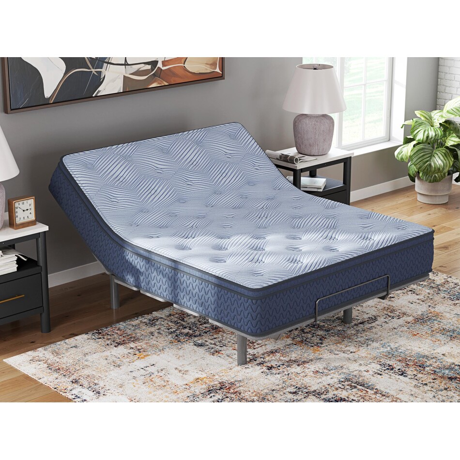 essentials  inch hybrid blue mattress queen   