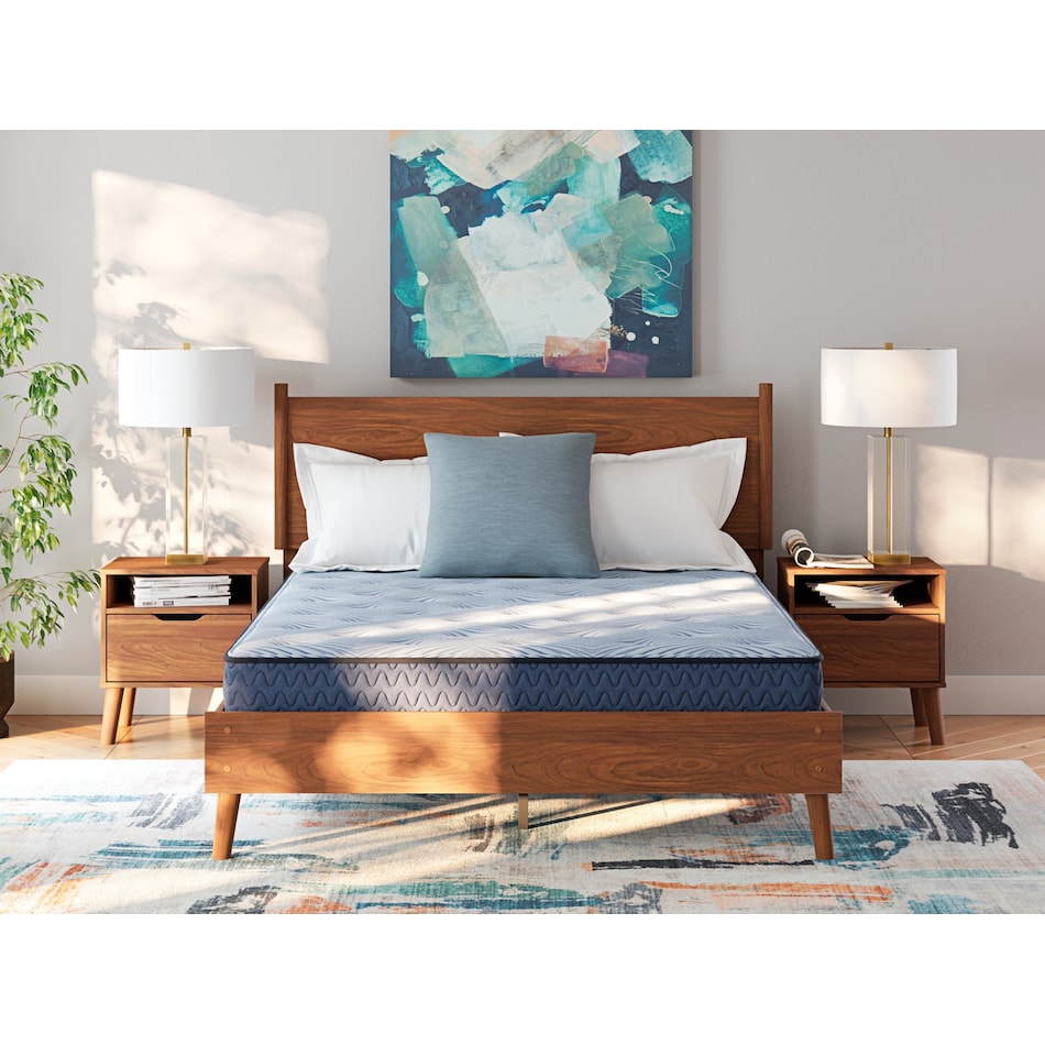 essentials  inch innerspring blue mattress full   