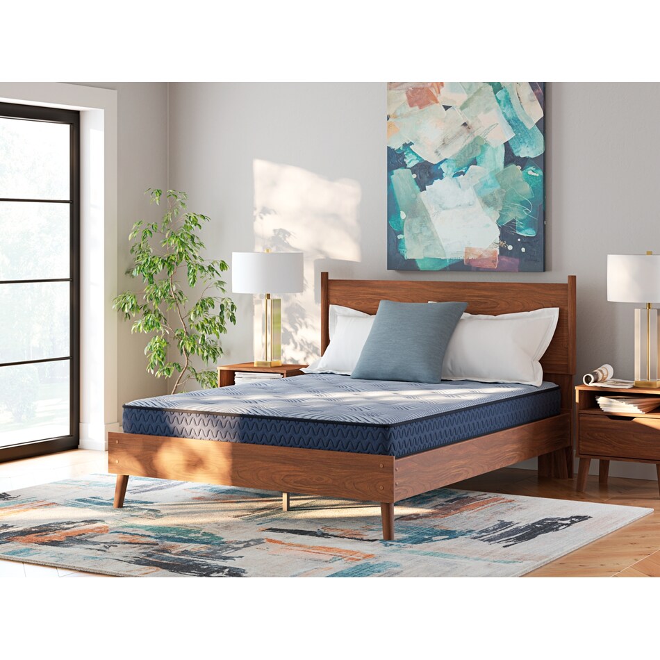 essentials  inch innerspring blue mattress full   