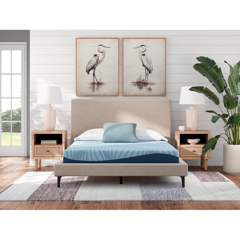 essentials  inch memory foam blue mattress queen   