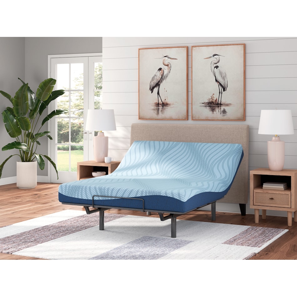 essentials  inch memory foam blue mattress queen   