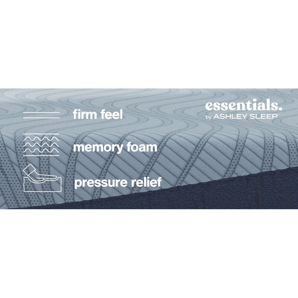 essentials  inch memory foam blue mattress queen   
