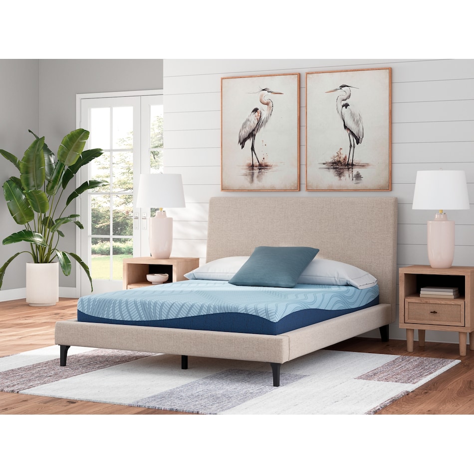essentials  inch memory foam blue mattress queen   
