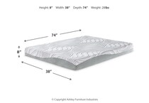 essentials inch memory foam dimension schematic   