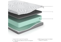 essentials inch memory foam white mattress king   
