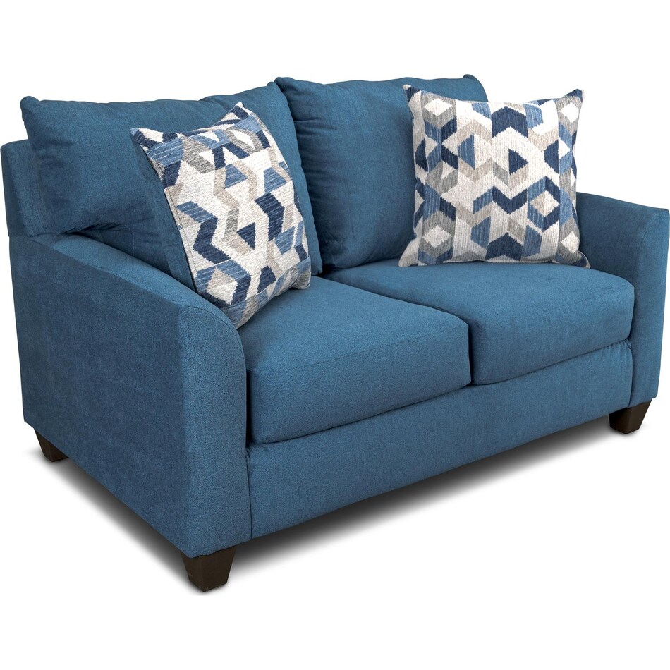 evan blue loveseat   