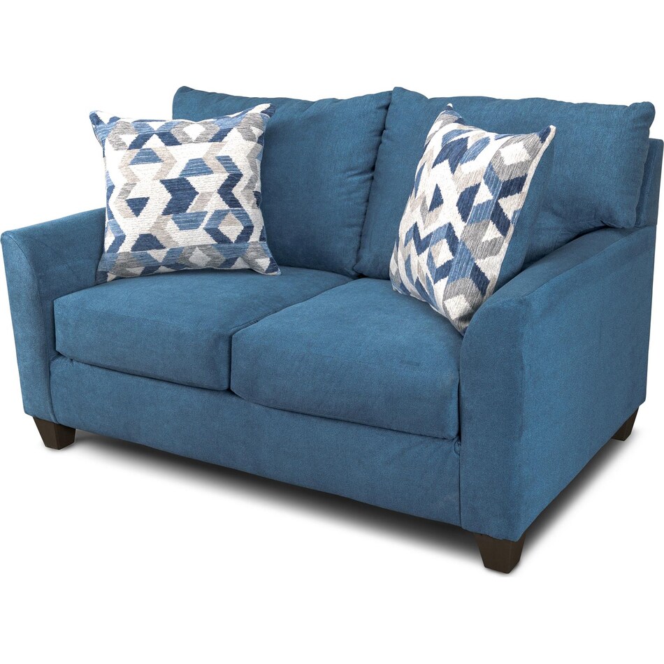evan blue loveseat   