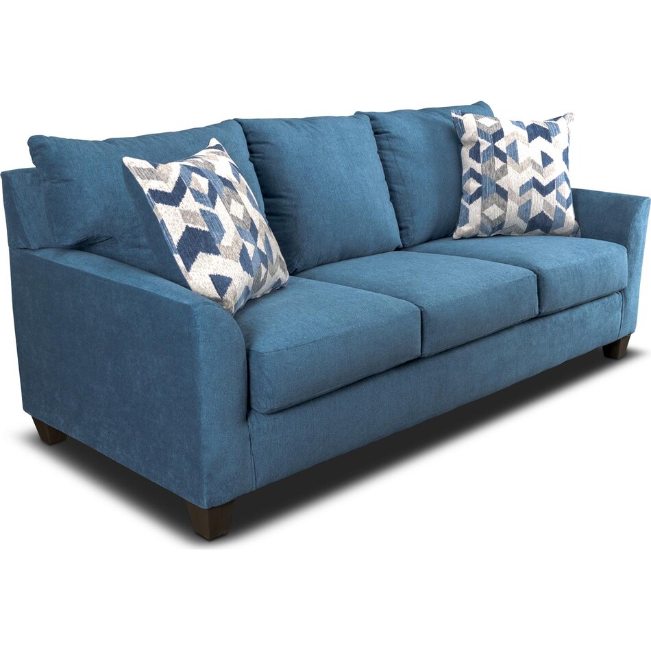 evan blue sofa   