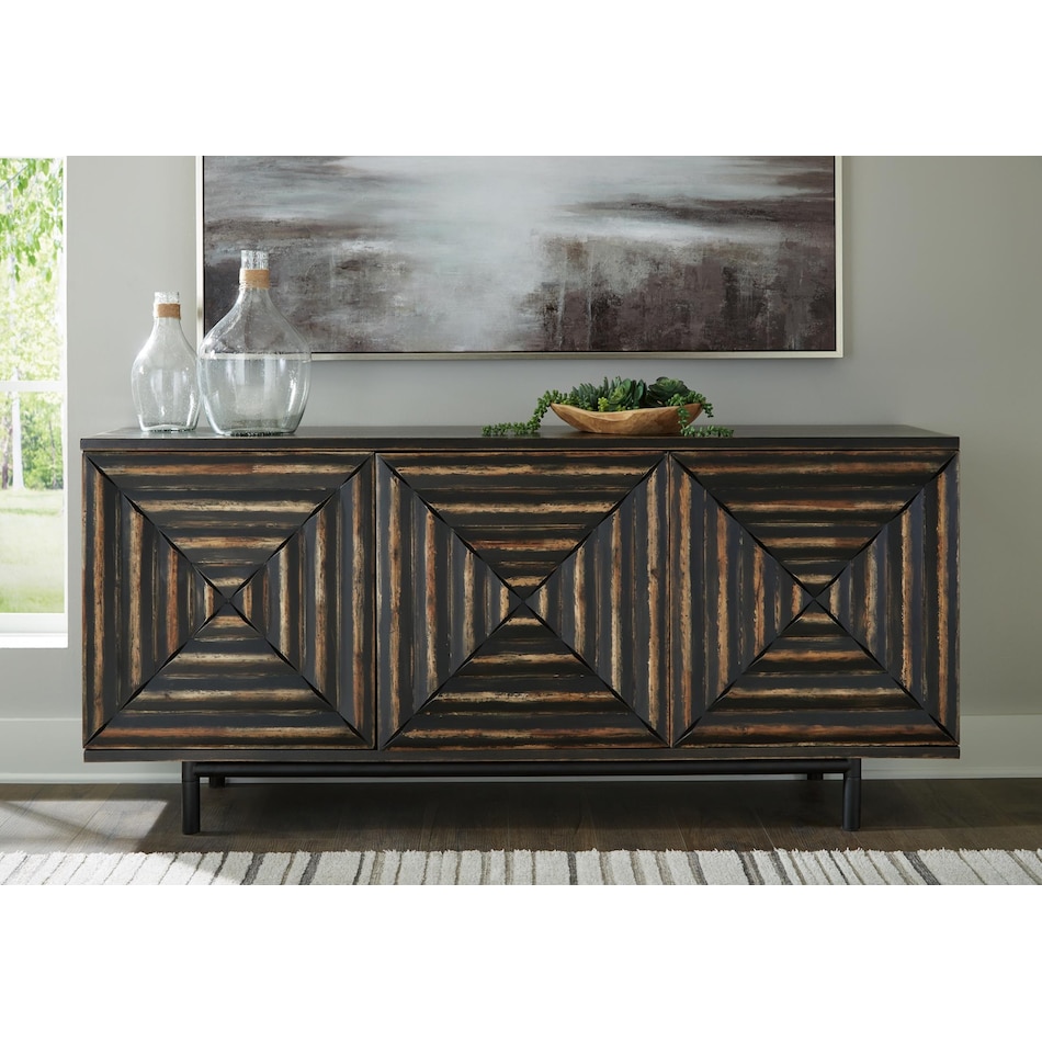 fair ridge distressed black accent cabinet   