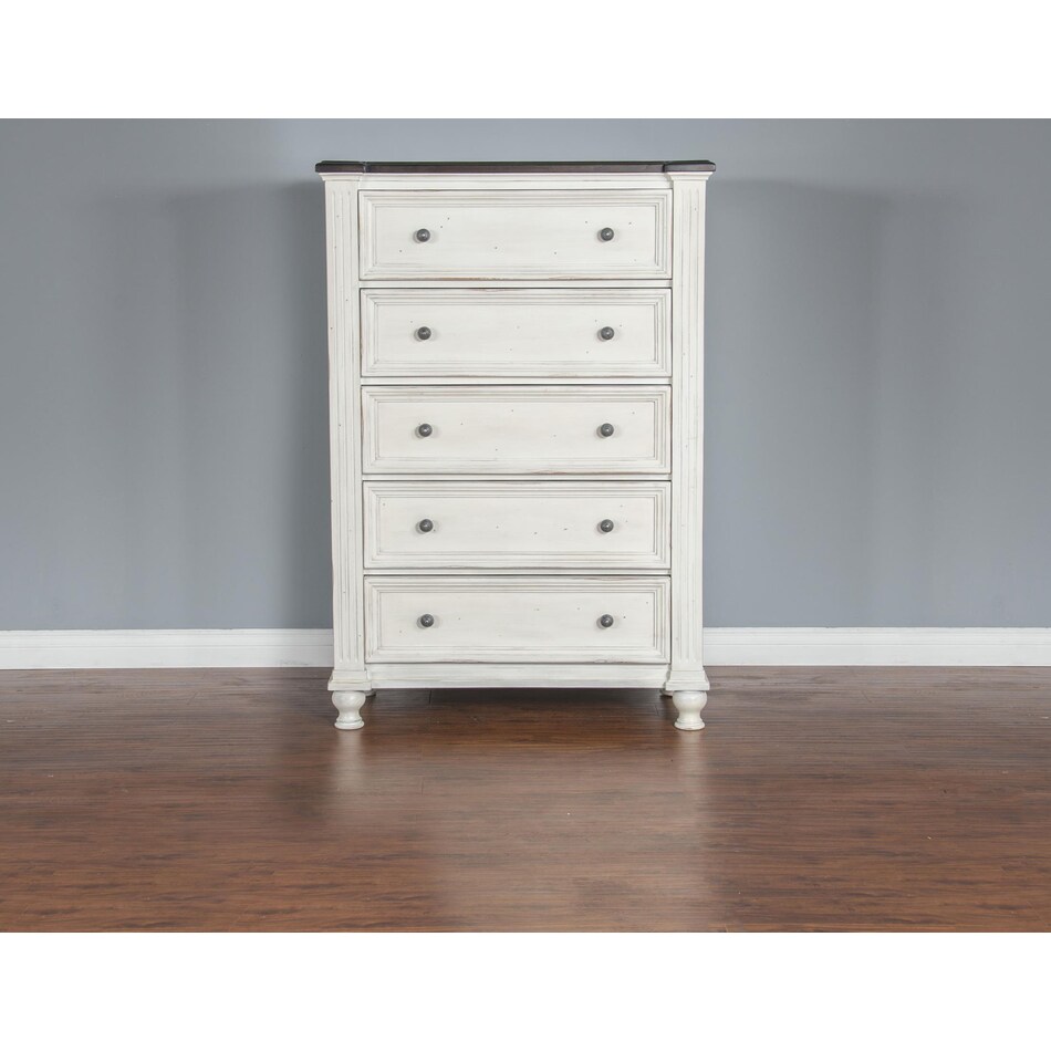 fairbanks european cottage off white dark brown chest   