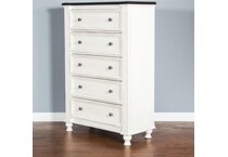 fairbanks european cottage off white dark brown chest   