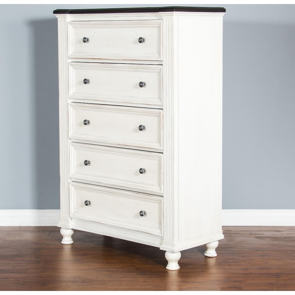 fairbanks european cottage off white dark brown chest   