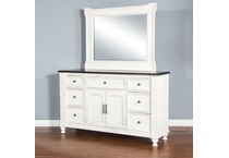 fairbanks european cottage off white dark brown dresser   