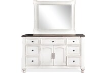 fairbanks european cottage off white dark brown dresser   